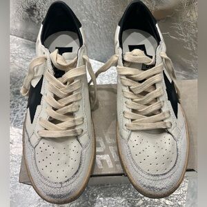 Golden Goose White and Black Sneakers
